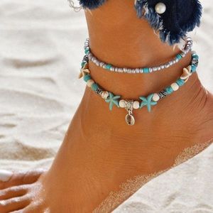💕Silver shell anklet